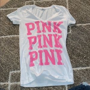 Pink V Neck T shirt